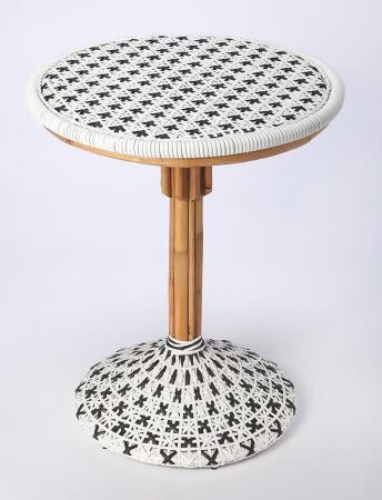 Butler Tenor White & Black Rattan Bistro Table 