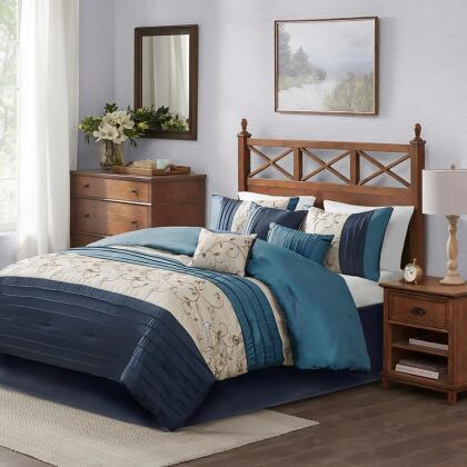 Madison Park Serene Embroidered 7 Piece Comforter Set King 