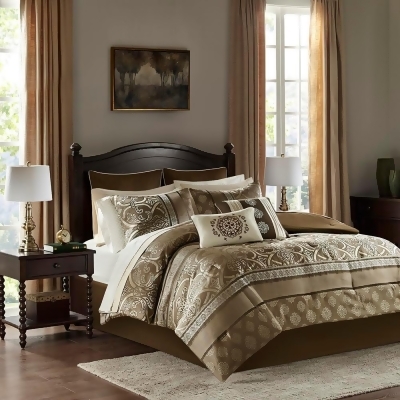 Madison Park Zara 16 Piece Jacquard Complete Bedding Set With 2 Sheet Sets Cal K 