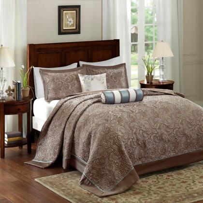 Madison Park Aubrey 5 Piece Reversible Jacquard Bedspread Set Queen 