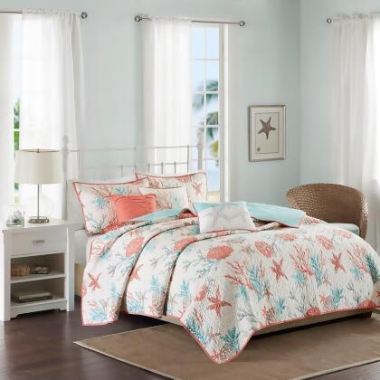 Madison Park Pebble Beach 6 Piece Cotton Sateen Reversible Coverlet Set King/Cal 