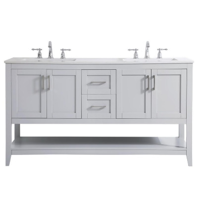 Elegant Lighting 60 inch Double Bathroom Vanity in Grey 