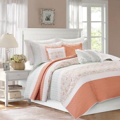 Madison Park Dawn 6 Piece Cotton Percale Reversible Coverlet Set King/Cal King 