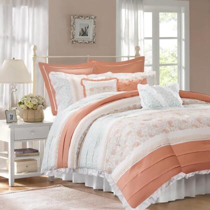 Madison Park Dawn 9 Piece Cotton Percale Comforter Set Cal King 