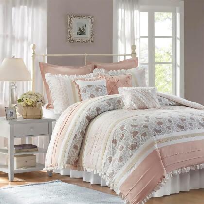 Madison Park Dawn 9 Piece Cotton Percale Comforter Set Cal King 