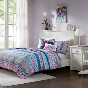 Purple Callie Printed Quilt Set (Full/Queen) 5pc