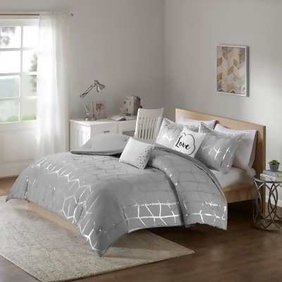 Intelligent Design Raina Metallic Printed Comforter Set Twin/Twin XL 