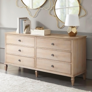 Madison Park MPS137-0117 Victoria 6-Drawer Dresser&#44; Light Natural