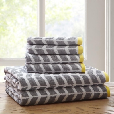 Intelligent Design Nadia 6 Piece Cotton Jacquard Towel Set 