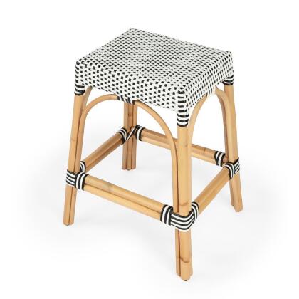 Butler Robias Black & White Rattan Counter Stool 