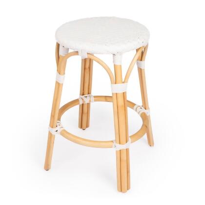 Butler Tobias White Rattan Counter Stool 