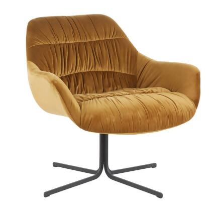 Lumisource Wayne Contemporary Swivel Lounge Chair in Black Metal and Chartreuse 