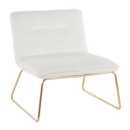 Lumisource Casper Contemporary Accent Chair in Gold Metal and Cream Velvet 