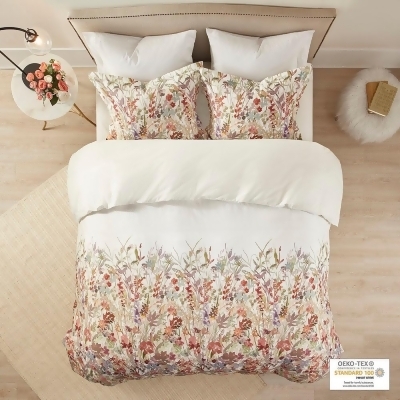 Madison Park Mariana 3 Piece Cotton Printed Duvet Cover Set - Full/Queen 