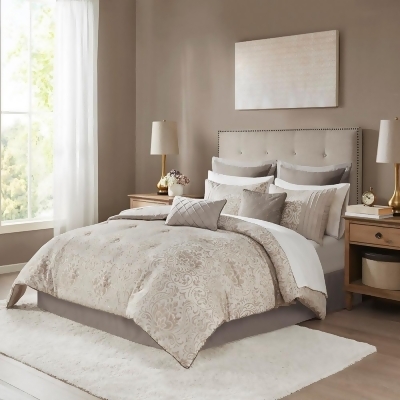 Madison Park Emilia 12 Piece Jacquard Complete Bed Set - King 