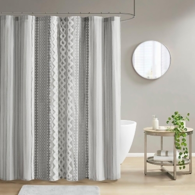 INK+IVY Imani Cotton Printed Shower Curtain with Chenille - 72x72
