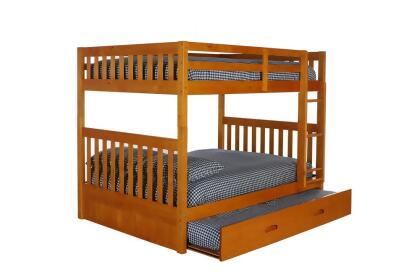 American Furniture Classics Model 82115-TRUN-KD Full over Full Bunk Bed with Twi 