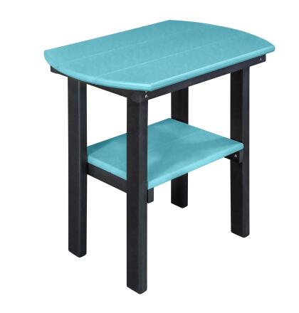 OS Home and Office Model 525ARB Oval End Table Made in the USA- Aruba Blue on Bl 