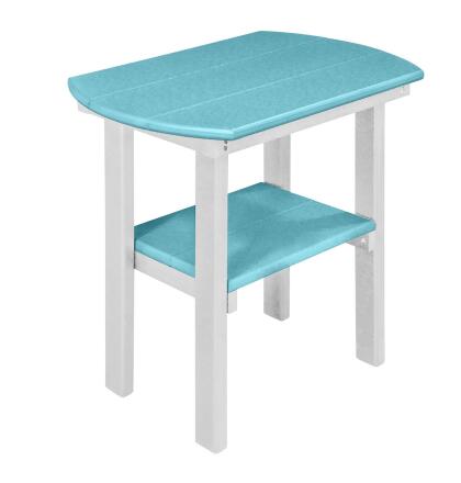 OS Home and Office Model 525ARW Oval End Table Made in the USA- Aruba Blue on Wh 