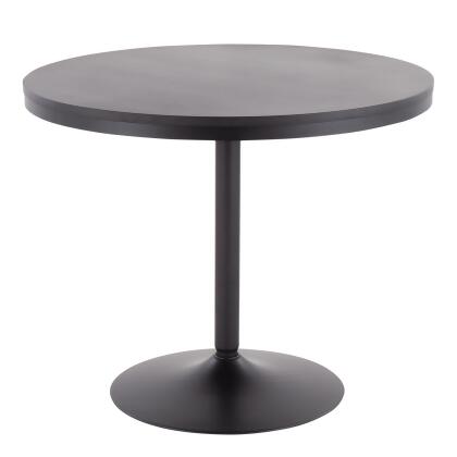 Lumisource Dakota Industrial Dining Table in Black Steel and Black Wood 