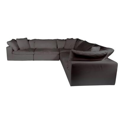 Moes Home Clay Classic L Modular Sectional Livesmart Fabric Light Grey 