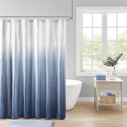 Madison Park Ara Ombre Printed Seersucker Shower Curtain 72x72