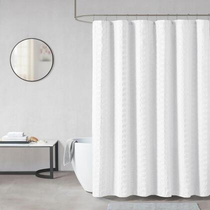 Madison Park Metro Woven Clipped Solid Shower Curtain 72x72