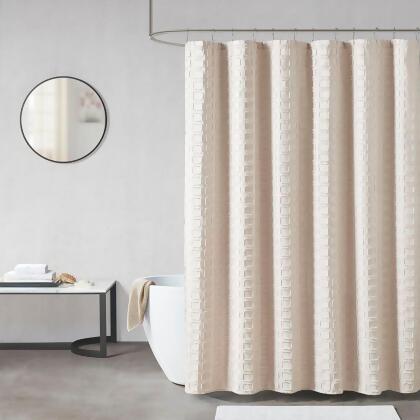 Madison Park Metro Woven Clipped Solid Shower Curtain 72x72