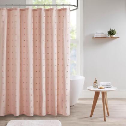 Urban Habitat Brooklyn Cotton Jacquard Pom Pom Shower Curtain 70 x 72