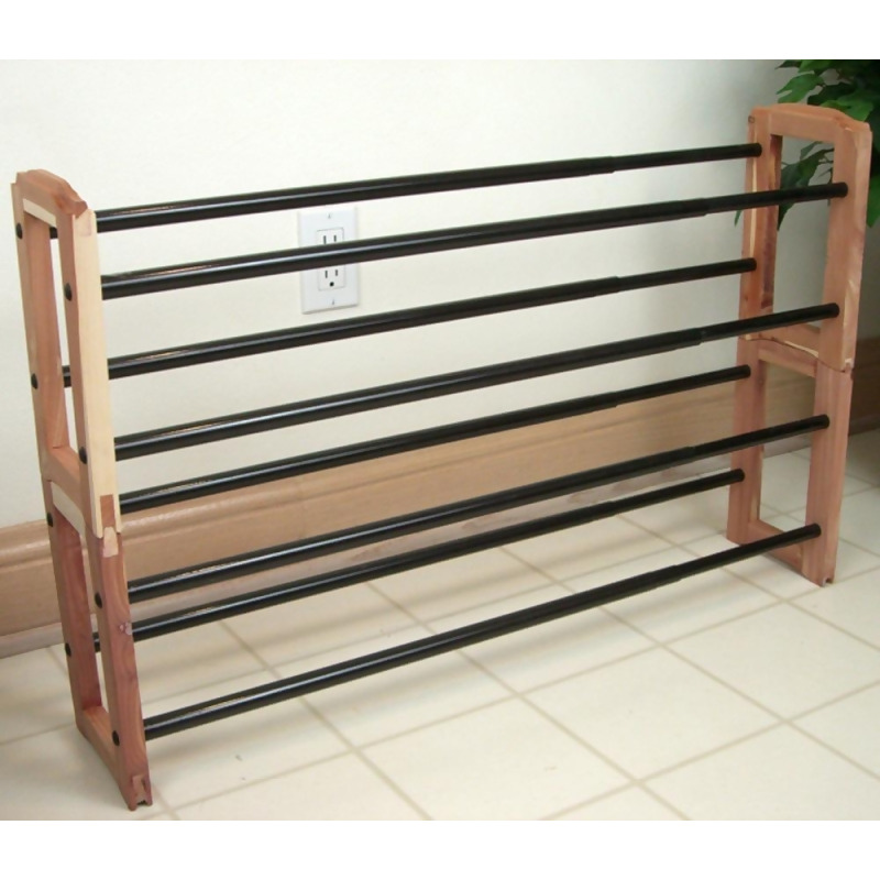 Proman Products Expandable Stacking Cedar Shoe Rack From Beyond Stores At Shop Com