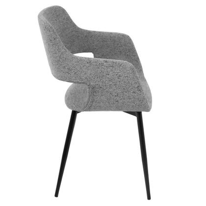 Lumisource Margarite Mid-Century Modern Dining/Accent Chair in Black with Grey F alternate image