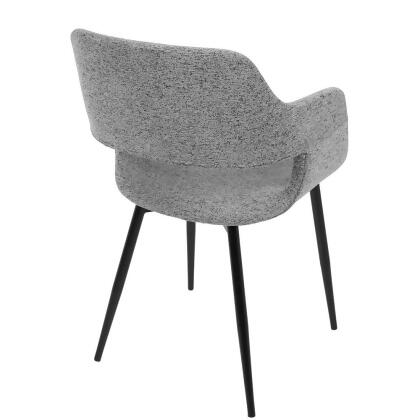 Lumisource Margarite Mid-Century Modern Dining/Accent Chair in Black with Grey F alternate image