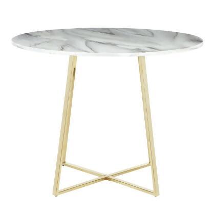 Lumisource Cosmo Contemporary/Glam Dining Table in Gold Metal & White Marble Top alternate image