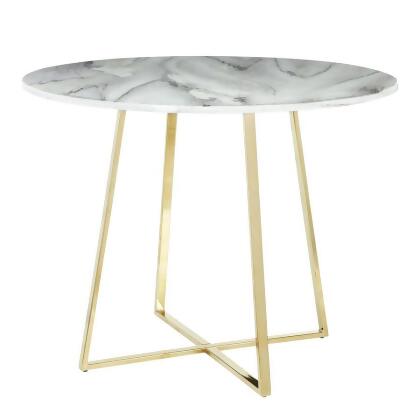 Lumisource Cosmo Contemporary/Glam Dining Table in Gold Metal & White Marble Top alternate image