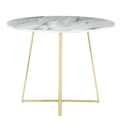 Lumisource Cosmo Contemporary/Glam Dining Table in Gold Metal & White Marble Top alternate image