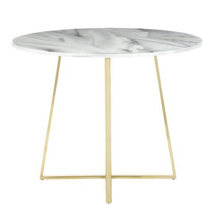 Lumisource Cosmo Contemporary/Glam Dining Table in Gold Metal & White Marble Top alternate image