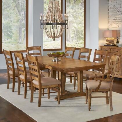 A-America Bennett Trestle Dining Table w/Self-Storing Leaf in Smoky Quartz alternate image