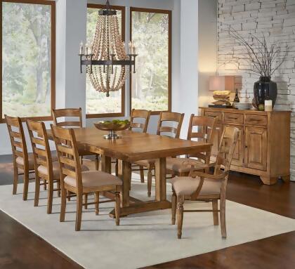 A-America Bennett Trestle Dining Table w/Self-Storing Leaf in Smoky Quartz alternate image