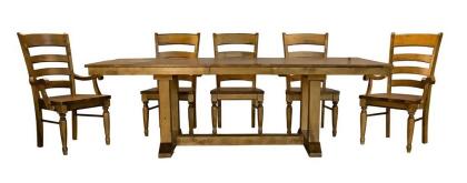 A-America Bennett Trestle Dining Table w/Self-Storing Leaf in Smoky Quartz alternate image
