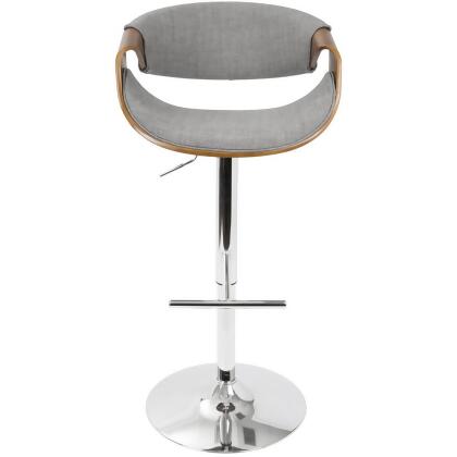 Lumisource Curvo Mid-Century Modern Adjustable Barstool with Swivel in Walnut an alternate image