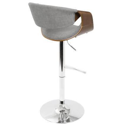 Lumisource Curvo Mid-Century Modern Adjustable Barstool with Swivel in Walnut an alternate image
