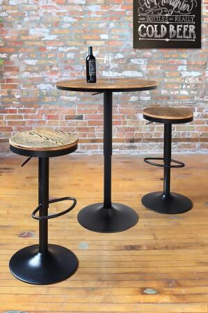 Lumisource Dakota 3-Piece Industrial-Farmhouse Dining Set in Black alternate image