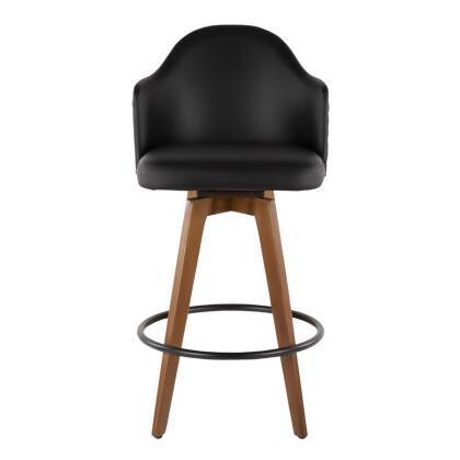 Lumisource Ahoy Mid-Century Counter Stool in Walnut and Black Faux Leather alternate image
