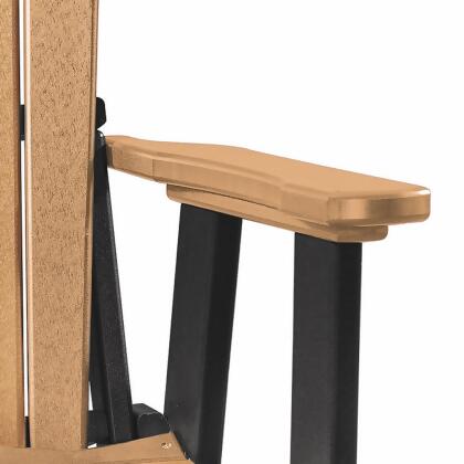 OS Home and Office Model 516CBK Fan Back Balcony Glider in Cedar with a Black Ba alternate image