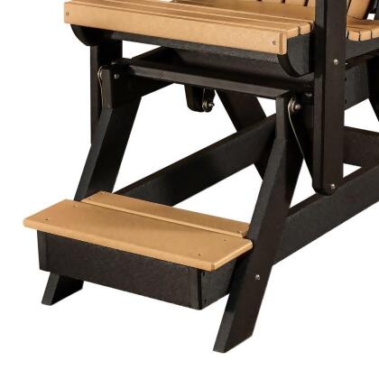 OS Home and Office Model 516CBK Fan Back Balcony Glider in Cedar with a Black Ba alternate image