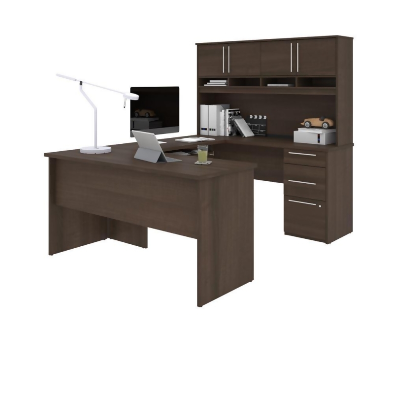 Bestar Innova U Or L Shaped Desk With Hutch In Antigua From Beyond Stores At Shop Com