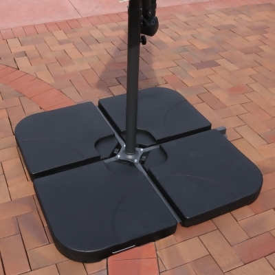Sunnydaze Heavy Duty Cantilever Offset Patio Umbrella Base Plates Sunnydaze Heavy Duty Cantilever Offset Patio Umbrella Base Plates Stand Weights For Outdoor Cross Style Bases Set Of 4 Black From Serenity Health Home