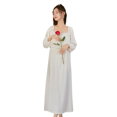 LML1315-女士一件式長袖蕾絲睡衣 