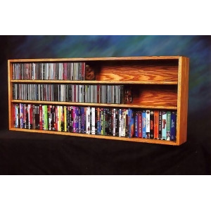 Solid Oak Wall or Shelf Mount for Cd and Dvd/vhs tape/Book Cabinet Model 312-4 W - All