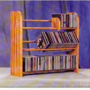 Solid Oak 3 Row Dowel Cd Rack Model 301 - All